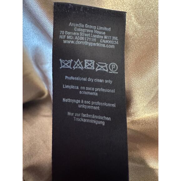 Dorothy Perkins Faux Fur Plush Brown Tan Textured Coat US 8-10 - Picture 10 of 12